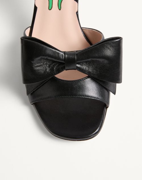 Valentino Garavani - Bowow Kidskin Sandal 95mm - Black - Woman - Sandals